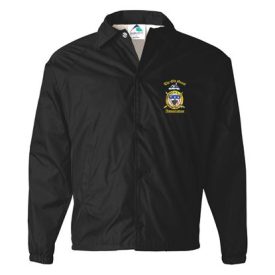black jacket with snap button up toga logo